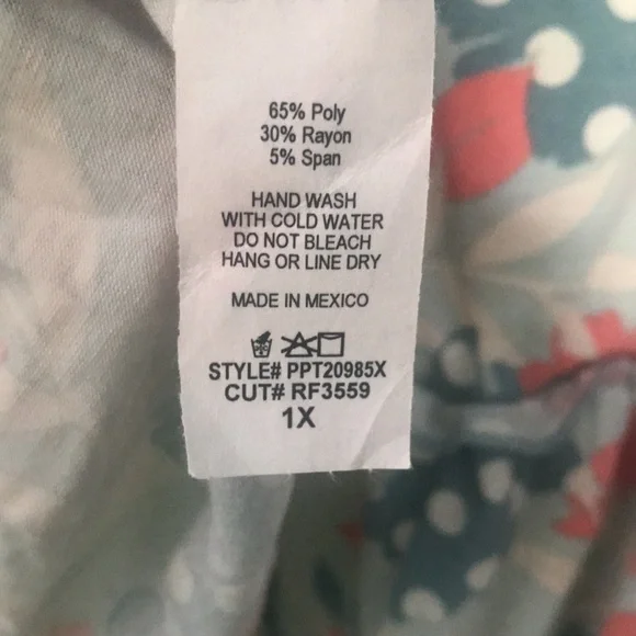 Perfect Peach Plus size floral print pull merrow tank top mint - Picture 11 of 11